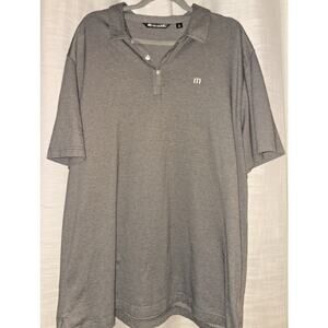 Travis Mathew Polo Shirt Men XXL Striped Black White Pima Cotton Blend Golf